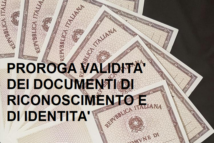 Immagine che raffigura Proroga fino al 31 agosto 2020 della validità dei documenti di riconoscimento e di identità